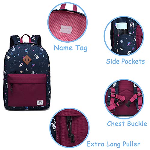 VASCHY Mochila Infantil, Mochila para Niños Escolares Mochila Astronauta Grande con Correa para El Pecho