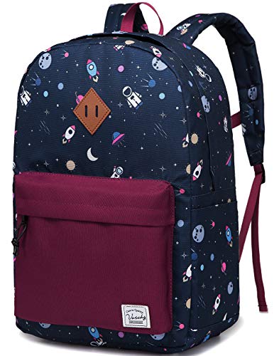 VASCHY Mochila Infantil, Mochila para Niños Escolares Mochila Astronauta Grande con Correa para El Pecho
