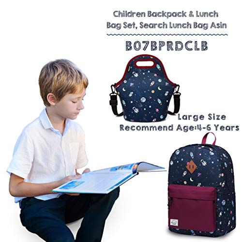 VASCHY Mochila Infantil, Mochila para Niños Escolares Mochila Astronauta Grande con Correa para El Pecho