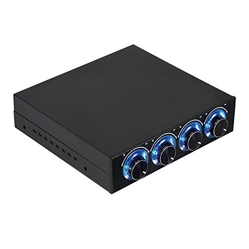 Vbestlife - Controlador de Temperatura de Ventilador de Ordenador de 4 Canales para Reducir el Calor para PC de sobremesa con LED Azul