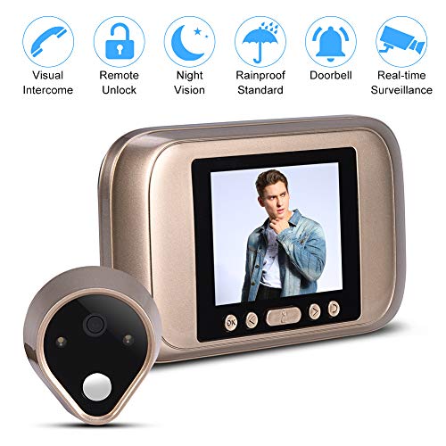 VBESTLIFE Viewer Timbre Inteligente Visual Digital con 3.2 Pulgadas Pantalla LED 1MP HD Mirilla Electronica Timbre Video de Puerta para Seguridad de Casa/Oficina /Hotel