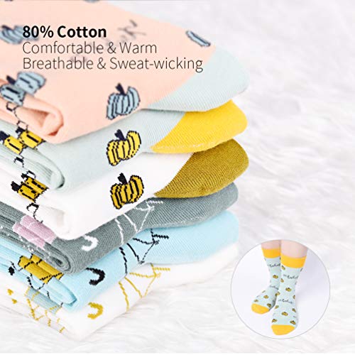 VBIGER Calcetines de Algodón para Mujer Calcetines Medias para Primavera Verano Otoño e Invierno, 6 Pares