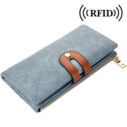 VBIGER Cartera Larga para Mujer Cremallera con Cepillo antirrobo de Moda PU Oficina