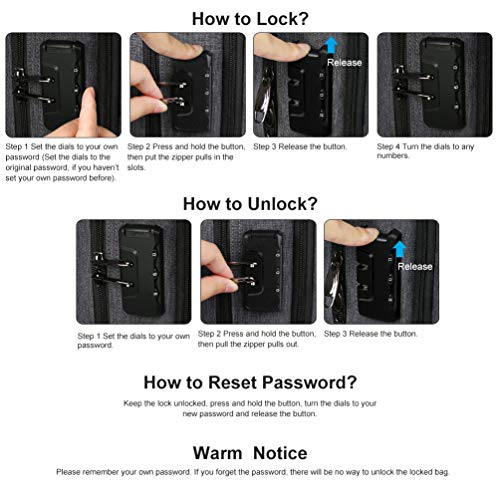 VBIGER Mochila Antirrobo Impermeable Mochila Portátil Hombre Mujer 17 Pulgadas Bolsa Viaje Negocios Puerto USB