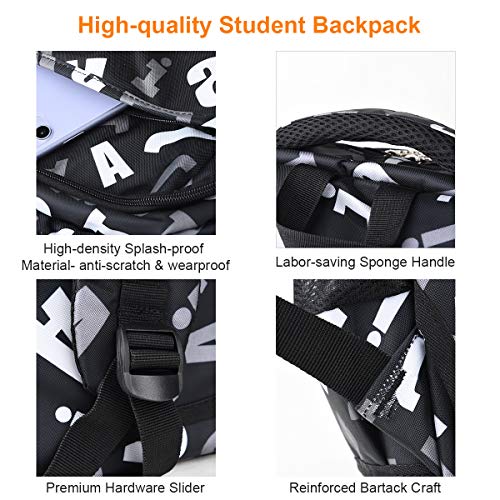Vbiger Mochilas Escolares Juveniles con Ruedas Mochilas Niño Adolescentes Estuche de 6 Ruedas a Prueba de Agua con Bandolera para Niños Adolescentes de 1-6 Clase Primaria para Viajar Escalada (Negro)