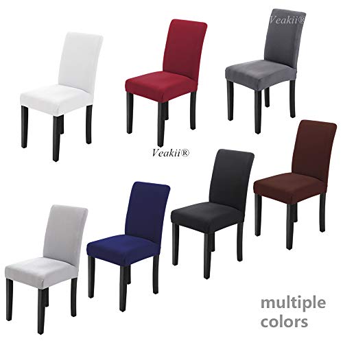 Veakii R Fundas para sillas Pack de 4 Fundas sillas Comedor, Lavable Comedor Asiento Cubre para el Comedor casero Modern Bouquet de la Boda, Hotel, Decor Restaurante（marrón）