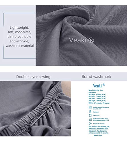 Veakii R Fundas para sillas Pack de 4 Fundas sillas Comedor, Lavable Comedor Asiento Cubre para el Comedor casero Modern Bouquet de la Boda, Hotel, Decor Restaurante（marrón）