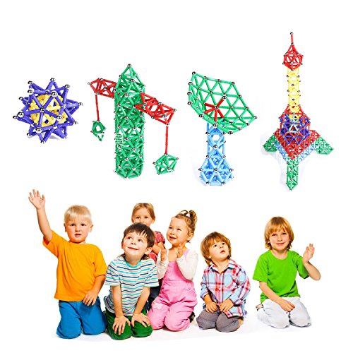 Veatree 150PCS Palos magnéticos, Palos magnéticos y Bolas Set Palos de construcción magnéticos Juguetes magnéticos de construcción Juguetes magnéticos Palos Juguetes educativos para niños