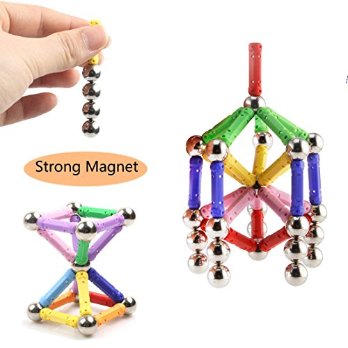 Veatree 150PCS Palos magnéticos, Palos magnéticos y Bolas Set Palos de construcción magnéticos Juguetes magnéticos de construcción Juguetes magnéticos Palos Juguetes educativos para niños