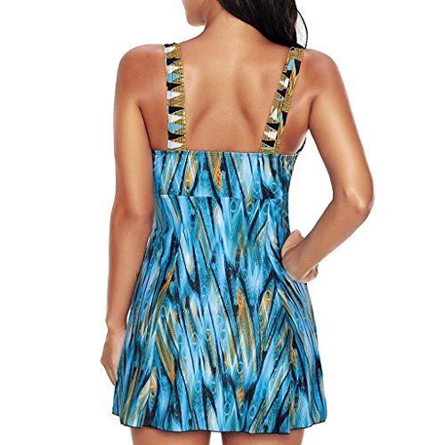 VECDY Bañadores De Mujer Reductores, Bikinis 2019 Tallas Grandes con Pantalon Push Up con Relleno Moda Conservado Traje De Baño Ropa De Playa Ropa De Baño Acolchada Verano （Azul，L）