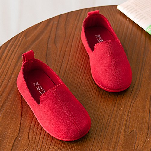VECDY Zapatos Bebe Niña, Moda Suave Zapatos 2019 Suave Suela Bebé Niño Chicas Color Sólido Casual Zapatos De Cuero Pricness Sandalias Deportivas Zapatos De Verano para Infantil (Rojo,23)
