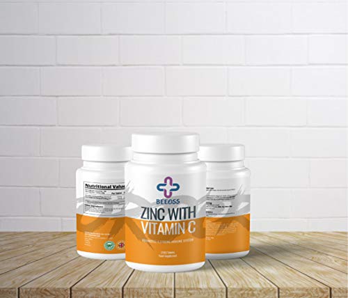 VEEOSS NUTRITION vitamina c + zinc formula 100 comprimidos veganos y vegetarianos para 4 meses, reduce el cansancio y la fatiga, sin aditivos, sin gluten