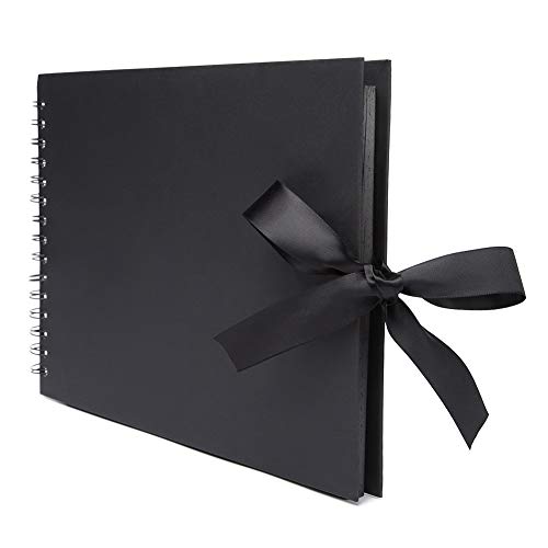 VEESUN Album de Fotos Scrapbook, 50 Páginas Negras (100 Hojas), 20x20cm DIY Scrapbooking Album Original para Aniversario de Boda Cumpleaños Navidad para Mujer Niña Novios Novia Amiga Regalos, Negro