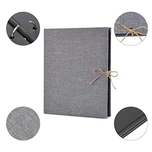 VEESUN Album de Fotos Scrapbook, 60 Páginas Negras (30 Hojas), DIY Scrapbooking Album Original para Aniversario de Boda de Oro Cumpleaños Navidad para Mujer Niña Novios Novia Profesora Regalos, Gris