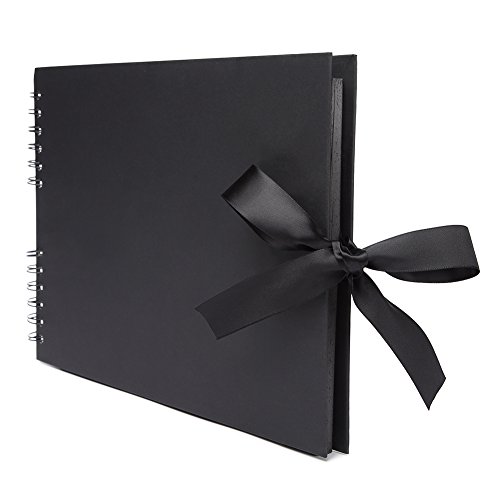 VEESUN Album de Fotos Scrapbook, 80 Páginas Negras (40 Hojas), DIY Scrapbooking Album Original para Aniversario de Boda de Oro Cumpleaños Navidad para Mujer Niña Novios Novia Amiga Regalos, Negro