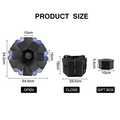 VEESUN Caja de Regalo Creative Explosion Box 6 Caras, DIY Álbum de Fotos Scrapbook Caja, San Valentin Navidad Regalos Originals Artesanales Mujer Hombre Novio Niña Niños, Forma de Torre