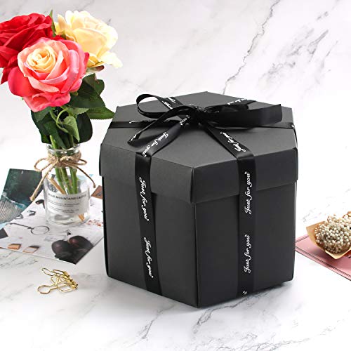 VEESUN Caja de Regalo Creative Explosion Box 6 Caras, DIY Álbum de Fotos Scrapbook Caja, San Valentin Navidad Regalos Originals Artesanales Mujer Hombre Novio Niña Niños, Forma de Torre