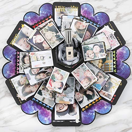 VEESUN Caja de Regalo Creative Explosion Box 6 Caras, DIY Álbum de Fotos Scrapbook Caja, San Valentin Navidad Regalos Originals Artesanales Mujer Hombre Novio Niña Niños, Forma de Torre