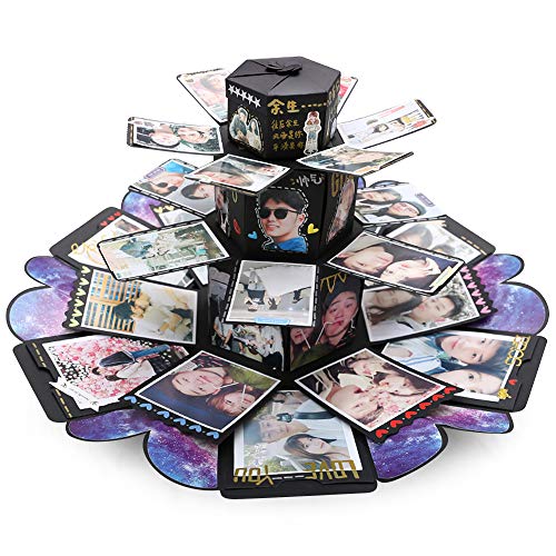VEESUN Caja de Regalo Creative Explosion Box 6 Caras, DIY Álbum de Fotos Scrapbook Caja, San Valentin Navidad Regalos Originals Artesanales Mujer Hombre Novio Niña Niños, Forma de Torre