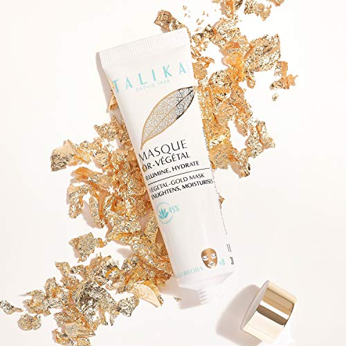 Vegetal -Gold Mask - Talika 12501 - Mascarilla de Oro Regeneradora - Antioxidante y Calmante - Todo Tipos de Pieles - Piel Reforzada y Luminosa en Solo 10 Minutos, Dorado, 11.7 cm