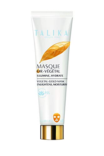 Vegetal -Gold Mask - Talika 12501 - Mascarilla de Oro Regeneradora - Antioxidante y Calmante - Todo Tipos de Pieles - Piel Reforzada y Luminosa en Solo 10 Minutos, Dorado, 11.7 cm