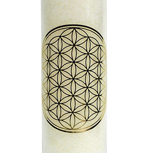 Vela aromática para meditación (menta, limoncillo e incienso), diseño con flor de la vida