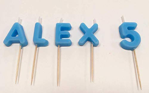 Velas de cumpleaños personalizadas. Escoge el nombre, edad y el color de las velas.