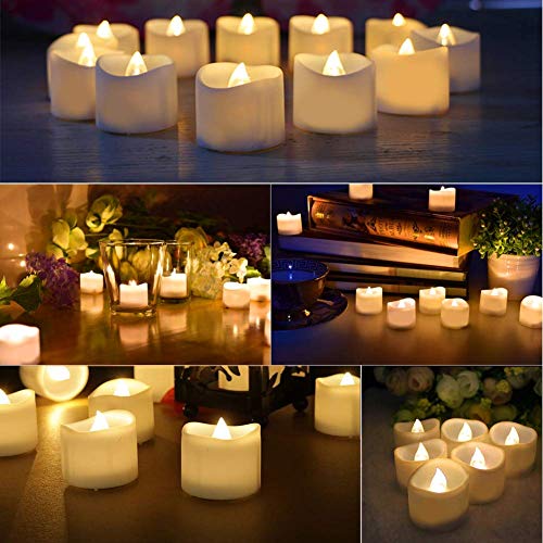 Velas LED Sin Fuego 14 Pack ，Velas LED que parpadean amarillas para hogar festivales decoración, bodas y fiestas