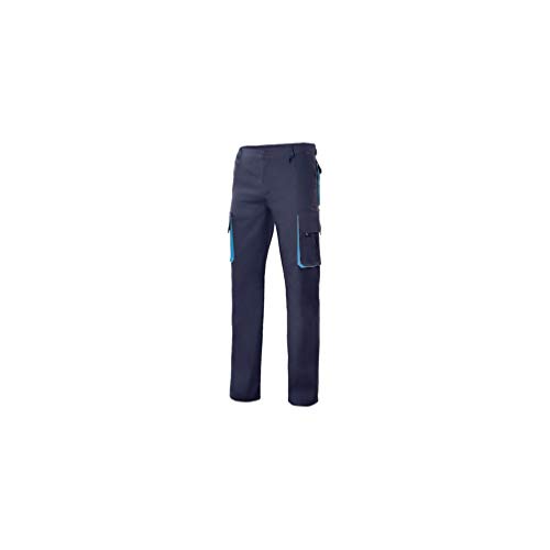 VELILLA - Pantalón Bicolor Multibolsillos con Refuerzo de Tejido 103004 Hombre Azul Navy-Celeste 40