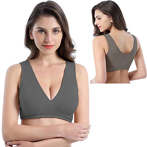 Vellette Sujetador de Embarazo y Lactancia Premamá algodón sin alambres Mujer Sujetadores sin Mangas para Practicar Yoga Deporte
