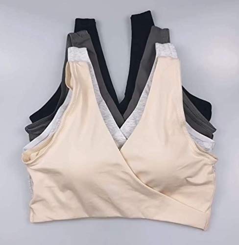 Vellette Sujetador de Embarazo y Lactancia Premamá algodón sin alambres Mujer Sujetadores sin Mangas para Practicar Yoga Deporte