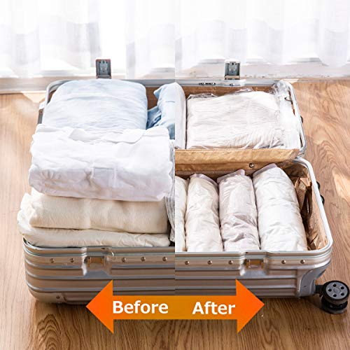 VELMADE Bolsas Almacenamiento de Compresión de Vacío Viaje Bolsas de Ahorro de Espacio Enrollables Manuales Fácil de Reempacar Ropa, Trajes de Baño, Ropa Interior, Vestidos, Compañero Maletas