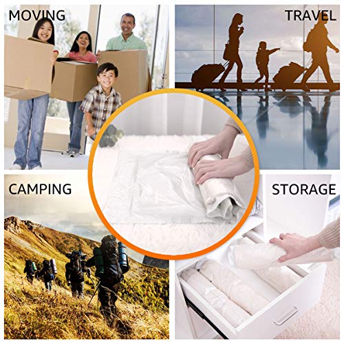 VELMADE Bolsas Almacenamiento de Compresión de Vacío Viaje Bolsas de Ahorro de Espacio Enrollables Manuales Fácil de Reempacar Ropa, Trajes de Baño, Ropa Interior, Vestidos, Compañero Maletas