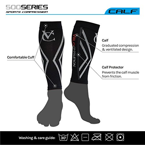 VeloChampion Medias de Compresión Recuperación para Hombres y Mujeres (20-30 mmHg) Ideal para Dolor de Espinillas, Deportes, Viajes, Dolor de Piernas, Varices, Trombosis Venosa Grave, Embarazo