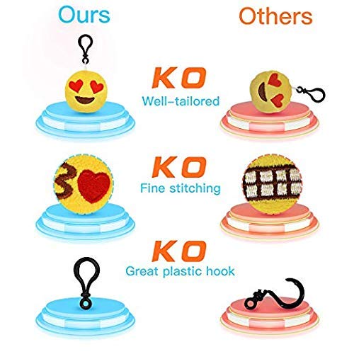Ventdest Mini Emoji Llavero, 35 PCS Emoticon Llavero Emoji Encantadora Almohada para la decoración de Bolsos Mochilas y Llaves Regalitos para niños cumpleaños Colgante de decoración para Coche