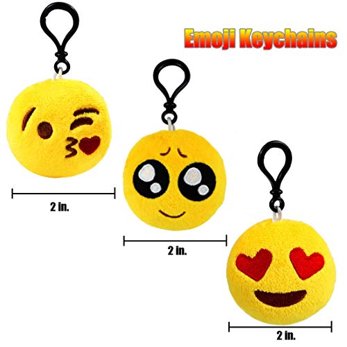 Ventdest Mini Emoji Llavero, 35 PCS Emoticon Llavero Emoji Encantadora Almohada para la decoración de Bolsos Mochilas y Llaves Regalitos para niños cumpleaños Colgante de decoración para Coche