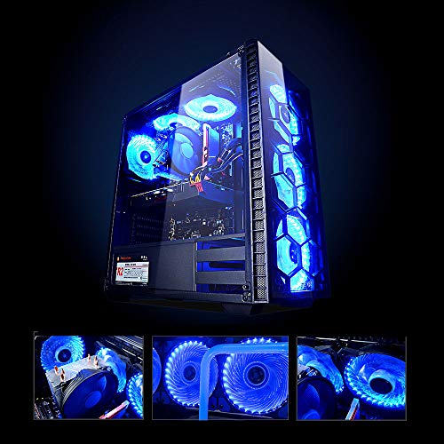 Ventilador de PC,CONISY 120 mm LED Gaming Ultra Silencioso Ventiladores para Caja de Ordenador (Doble Azul)
