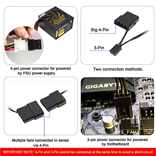 Ventilador de PC,CONISY 120 mm LED Gaming Ultra Silencioso Ventiladores para Caja de Ordenador (Doble Azul)