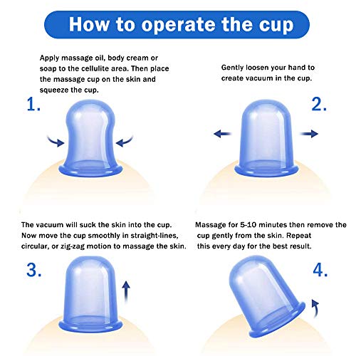 Ventosa Anticelulitica,Masajeador anticelulítico,Copas Masaje Celulitis,Silicona Anti Celulitis Ventosas,adecuado para glúteos, abdomen,brazos,etc,Para Antienvejecimiento,Masaje Anticelulitico