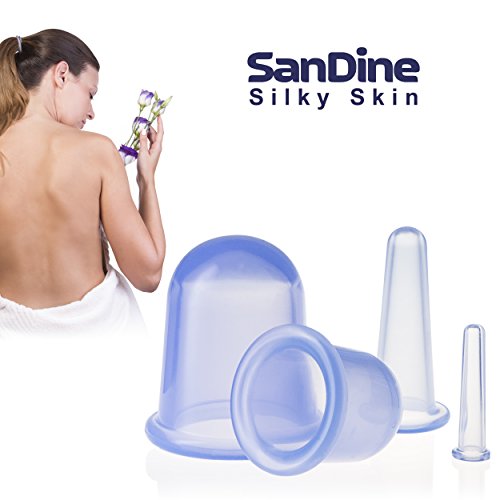 Ventosas Masaje Kit - Ventosa Celulitis - Copas anticelulíticas - Copa de Vacio - Masajeador Facial - Reductor de Mentón Doble - Terapia de Cara - Set de Catación Silicona - Chinas Cup - de Sandine