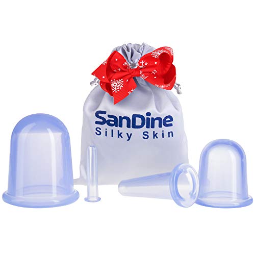 Ventosas Masaje Kit - Ventosa Celulitis - Copas anticelulíticas - Copa de Vacio - Masajeador Facial - Reductor de Mentón Doble - Terapia de Cara - Set de Catación Silicona - Chinas Cup - de Sandine