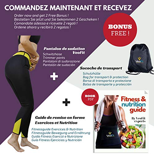 VeoFit Pantalón de Sudoración Adelgazante Talla S : Tonifica y Elimina el Exceso de Agua para una Piel más Tersa y una Figura más Estilizada. OFRECIDOS: Funda + Guía Fitness