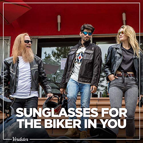 Verdster Airdam – Gafas de Sol Polarizadas para Hombre para Moto – Protección UV, Diseño Cómodo Envolvente con Almohadillas de Espuma – Ideal para Motocicleta