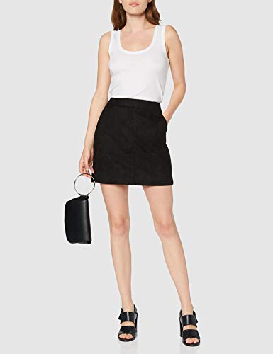 Vero Moda Vmdonnadina Faux Suede Short Skirt Noos Falda, Negro (Black Black), Large para Mujer