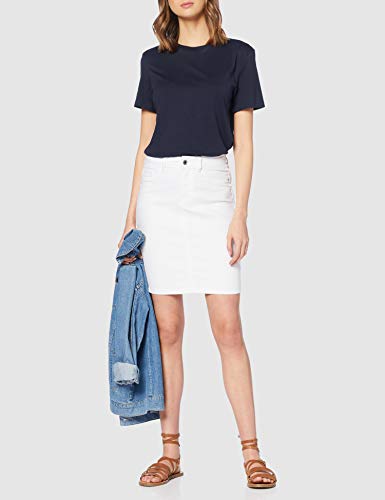 Vero Moda VMHOT Nine HW DNM Pencil Skirt Noos Ci Falda, Blanco (Bright White Bright White), 36(Talla del Fabricante:X-Small) para Mujer