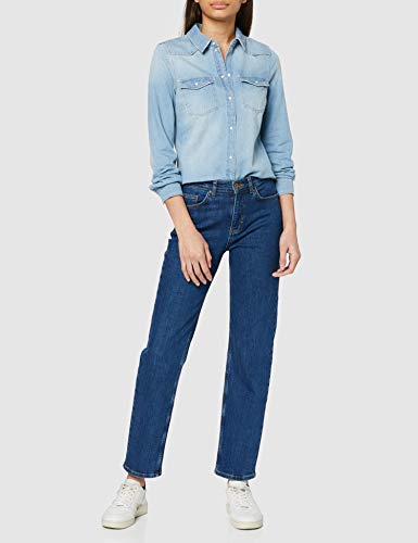 Vero Moda Vmmaria LS Dnm Slim Shirt Mix Ga Noos Ci Camisa, Hellblau, M para Mujer