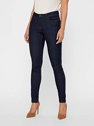 Vero Moda Vmseven NW S Shape Up Jeans Vi500 Noos Pantalones Vaqueros Delgados, Azul (Dark Blue Denim), 42 /L34 (Talla del Fabricante: X-Large) para Mujer