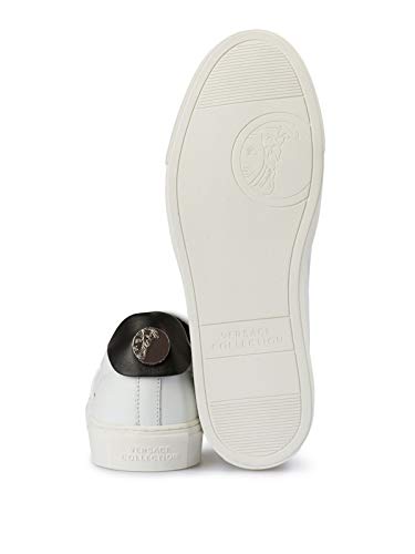 Versace Collection - Zapatillas de Piel para Hombre Blanco Bianco Blanco Size: 42 EU