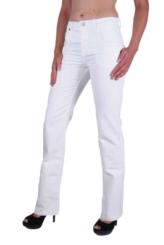 Versace VJC los pantalones vaqueros de las mujeres de la manguera V / Regolare Blanca (W28/L34, Modello 2)