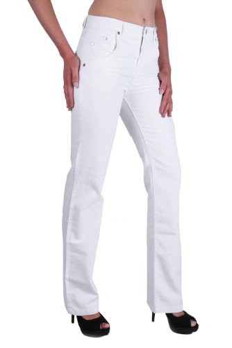 Versace VJC los pantalones vaqueros de las mujeres de la manguera V / Regolare Blanca (W28/L34, Modello 2)